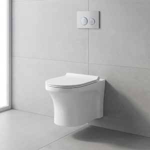 WC suspendu mural moderne européen en céramique monobloc, à double chasse, gain de place pour salle de bain - Product Image 1