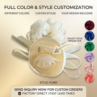Accessoires pour cheveux en satin blanc pour femmes, style personnalisable, dentelle faite à la main, fleurs pour un usage quotidien ou pour les fêtes, joli élastique pour cheveux