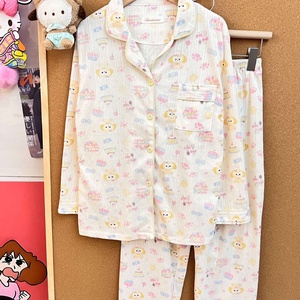 Pyjama en coton à manches longues <span class=keywords><strong>Chef</strong></span> Cake 2025 Printemps et Automne, nouveau, mignon et confortable, ensemble <span class=keywords><strong>de</strong></span> vêtements <span class=keywords><strong>de</strong></span> maison en coton jacquard - Product Image 3