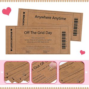 Vales románticos de escritura a mano, tarjeta de felicitación, papel Kraft, cupones de amor <span class=keywords><strong>para</strong></span> pareja, cumpleaños, aniversario del Día de San Valentín - Product Image 3