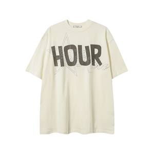 Haut poids été Niche rétro marque Tee arabe Hot-Fix strass T-Shirt à manches courtes haut de gamme hommes T-Shirt - Product Image 2