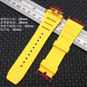 25 มม.สีแดงสีดำสีเขียวสีเทาสีฟ้าสีเหลืองสีส้มสายนาฬิกายางสำหรับริชาร์ด <span class=keywords><strong>มิลล์</strong></span>สายนาฬิกาสำหรับ RM011 <span class=keywords><strong>มิลล์</strong></span>สร้อยข้อมือซิลิโคน - Product Image 3