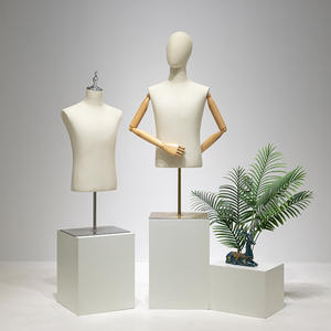 Maniquí Masculino de Espuma de Polietileno con Parte Superior del Cuerpo Recubierta de Tela, Maniquí de Exhibición de <span class=keywords><strong>Ropa</strong></span> Económico con Torso de Silicona - Product Image 6