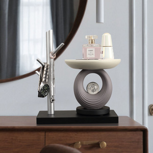 Modern Jewelry Organizer With Watch Holder And <b>Glasses</b> Tray For Entryway Or Living Room Decorative Storage - Product Image 2