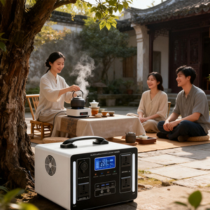 Centrale Électrique Portable 1200W Alimentée par Panneau Solaire et Chargeur CA, Batterie au Lithium Ternaire, Onde Sinusoïdale Pure, MPPT, Type-C, USB, Allume-Cigare - Product Image 6