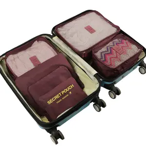 مكعبات تعبئة بالضغط المزدوج لمنظم حقائب السفر مجموعة حقائب السفر منظم حقائب الأمتعة