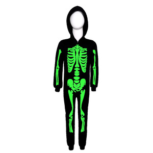 Costume de squelette qui brille dans le noir, combinaison intégrale pour enfants, tenue de fête d'Halloween, taille 8 à 13 ans - Product Image 5