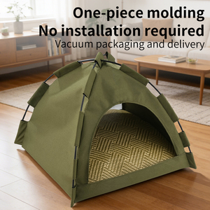 Tente portable Oxford <span class=keywords><strong>pour</strong></span> animaux de compagnie (chats et chiens) semi-fermée, pliable, détachable, lavable et respirante <span class=keywords><strong>pour</strong></span> l'extérieur, toutes saisons - Product Image 5