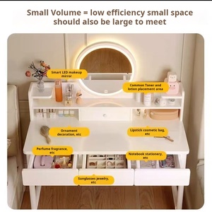 Nouvelle table de toilette moderne et simple 2025 avec éclairage, petite coiffeuse pour petit appartement, <span class=keywords><strong>maison</strong></span> de location, salon - Product Image 6