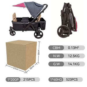 Purorigin yeni varış çift bebek ve yürümeye başlayan arabası çok fonksiyonlu katlanabilir vagon açık kamp için - Product Image 4