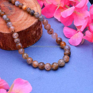 Súper increíble Natural Multi Sunstone suave forma redonda 16 pulgadas cuentas de piedras preciosas Strand uso para hacer joyería collar pendientes - Product Image 3