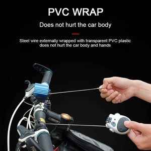 Câble télescopique antivol en acier pour moto avec cadenas à code – Accessoires de vélo en gros - Product Image 4