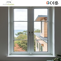 Ventana Abatible de Aluminio con Doble Acristalamiento Templado Multishades NFRC CA Título 24, Eficiente Energéticamente, Resistente a Huracanes, Marco Negro