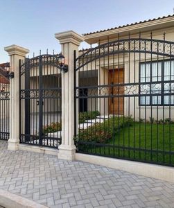 Đen bột tráng sắt thép ống vuông không thấm nước thân thiện với môi dễ dàng lắp ráp picket hàng rào tấm cho sân vườn - Product Image 5