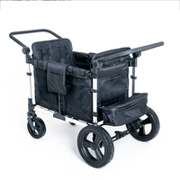 Poussette double push pull wagon 2 places avec harnais à 5 points poussette wagon pour enfants