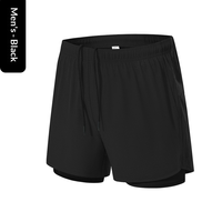 Shorts de sport d'été pour hommes - Fitness, séchage rapide, respirant, design en une seule pièce, antidérapant, pantalon de course à double couche