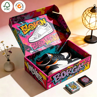 Boîte personnalisée haut de gamme en carton coloré, boîte en papier coloré, emballage de boîte colorée avec fenêtre transparente, boîte à chaussures en papier coloré pour bottes et chaussures de créateurs