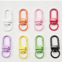 Porte-clés en alliage métallique Pendentif Clip pivotant Mousqueton Petit fermoir de porte Design Colorful Rotary DIY Jewelry Accessories-Black Purple