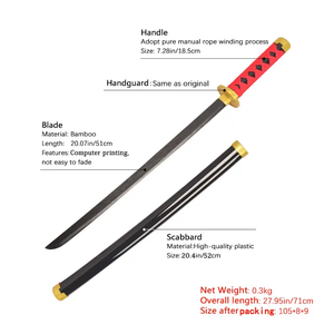 Espadas <span class=keywords><strong>cortas</strong></span> de madera de alta calidad personalizadas de fábrica, arma Katana para niños, juego de rol, Juguetes Para practicar Cosplay, juego Unisex - Product Image 3