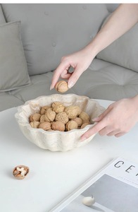 Piatto di frutta Beige minimalista in pizzo travertino ciotola per noci ciotola Snack per casa, Hotel, caffetteria - Product Image 6