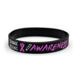 Bracelet de sensibilisation au <span class=keywords><strong>cancer</strong></span> du sein ruban rose Bracelet en Silicone espoir foi force courage femme fête cadeau Bracelet en caoutchouc - Product Image 4