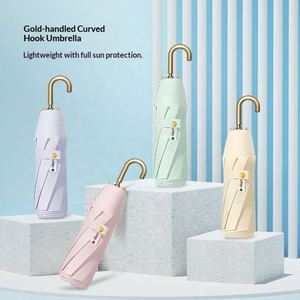 Paraguas Plegable de Tres Secciones con 8 Varillas, Protección Solar y Contra la Lluvia, Apertura Manual, Paneles con Recubrimiento de Color, para Regalos Empresariales - Product Image 2