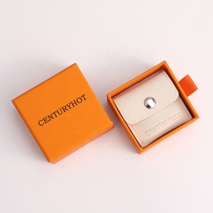 Custom Logo Personalized Orange Sliding <b>Drawer</b> Jewelry Box Cardboard Packaging for Bracelet Necklace Earrings 6x6x3.5cm - Product Image 5