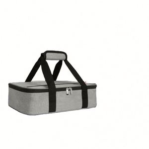 2024 Custom Logo Insulated Casserole Carrier Bag <b>Hot</b> & <b>Cold</b> Food Carrier Bag Lasagna Holder Lunch Bag for Picnics, Parties - Product Image 3