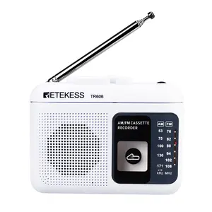 Rádio Portátil FM AM com Gravador De Voz De Reprodução De Cassetes Retekess TR606