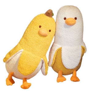 Banana amici Super morbida bambola di peluche anatra ricamata ragazza che tiene lungo letto letto cuscino per alleviare lo Stress - Product Image 1