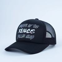 Gorra de camionero con ala curva y logotipo de parche bordado de 5 paneles de alta calidad personalizada