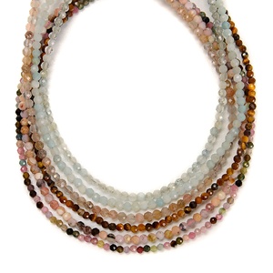 YMJ gökkuşağı taş Garnet Lapis Apatite Opal taş boncuk zincir halhal 2mm temizle kuvars kristal top kadınlar için boncuklu halhal - Product Image 5