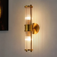 Lampe murale en cristal de luxe pour salon, design nordique, décoration de chevet de chambre à coucher, simple et double tête, intérieur
