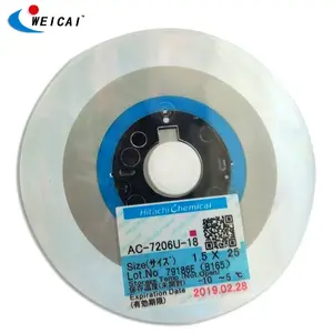 Fita de cola condutor acf hitachi, AC-7206 para painel pcb 1.5mm * 25m, fita adesiva anistropica original de lcd cof acf