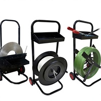 Distributeur de sangles en PP à deux roues pour emballage, avec support en fer, pour sangles en plastique, en acier, en fibre de polyester et en PP