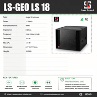 Haut-parleur professionnel LLS 18, subwoofer simple de 18 pouces, 800W, accessoires inclus, équipement de sonorisation extérieur