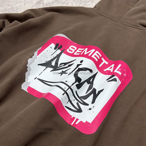 Sweats à capuche imprimés Dtg pour hommes 450 Gsm Fleece Sweat à capuche surdimensionné avec épaule tombante avec fermeture éclair Pearl Vintage Custom Zip up Hoodies - Product Image 6