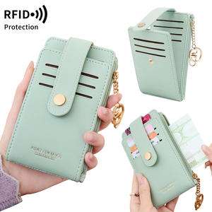 Cartera Tarjetero Simple y Elegante para Mujer, Cartera de Monedas con Múltiples Ranuras y Doble Pliegue, Cartera Corta Ultrafina con Bloqueo RFID - Product Image 1