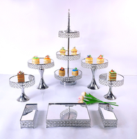 Support de présentation de desserts de haute qualité pour fête d'anniversaire, service de thé de l'après-midi, décoration en verre miroir, ensemble de supports à gâteaux et à collations