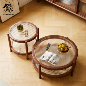 Fábrica de muebles, mesa de centro ecológica de diseño nuevo, la más barata, personalizable, gran stock, muebles de sala de estar, mesa de centro de madera y vidrio - Product Image 6