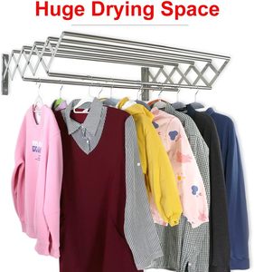 Séchoir à linge mural télescopique pliable en aluminium à double niveau de 6,5 m, séchoir à vêtements pour salle de bain, directement de l'usine - Product Image 4