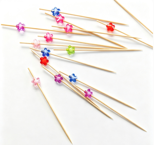 HYF BS001 Spiedini Decorativi in Bambù Monouso Multicolore <span class=keywords><strong>per</strong></span> Cocktail, Frutta, Dolci, Tapas, Antipasti, Canapè, <span class=keywords><strong>Compleanni</strong></span> - Product Image 3