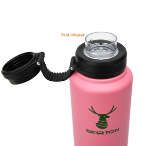 Botellas de agua deportivas de acero inoxidable 18/8 de boca ancha con tapa y filtro, con logotipo personalizado de nuevo estilo, de 12oz/32oz. - Product Image 3