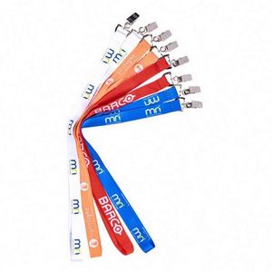 Custom Printed With Logo Sublimation <b>Polyester</b> Badge Reel Hot Sale Retractable <b>Lanyard</b> for Id - Product Image 1