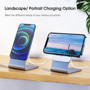 Support magnétique en aluminium pour chargeur de téléphone de bureau pour iPhone 14 13 12 Pro Max Mini Wireless Charging Desktop <span class=keywords><strong>Dock</strong></span> Mount - Product Image 3