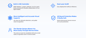 Agv không dây 3m tự trị Robot di động 1400kg Tải hiệu suất tốt cho bán lẻ xây dựng các ngành công nghiệp động cơ mới động cơ - Product Image 5