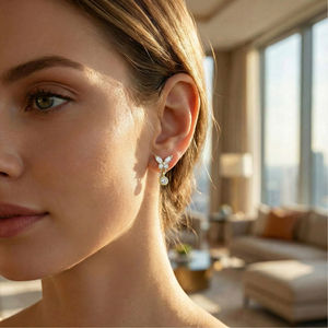 Lot de 3 clous d'oreille sans filetage pour femme, à dos plat, à enfiler, pour <span class=keywords><strong>piercing</strong></span> hélix, tragus, labret, conque, lobe, hypoallergéniques - Product Image 3