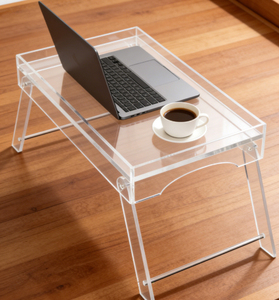 Vassoio da letto personalizzato in acrilico trasparente con gambe pieghevoli e vassoio multifunzionale per colazione, ideale per tavoli da pranzo e esposizione - Product Image 6
