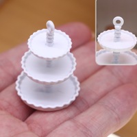 Ensemble d'accessoires de cuisine miniature pour maison de poupée à l'échelle 1:12, 1 mini support à gâteau à trois étages pour la décoration, fournitures pour maison de poupée