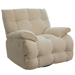 Sofá Eléctrico Inteligente para Sala de Estar, Tela, Compartimento Extra Grande, Sillón Reclinable Individual, Silla Mecedora con Masaje, Estilo Moderno Minimalista - Product Image 1